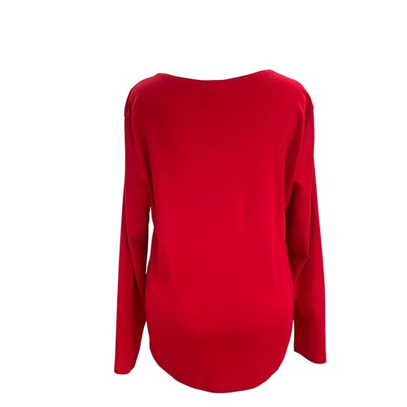 Holiday Lane Christmas Tree Red Long Sleeve Top Petites XL Cozy Wintercore - Picture 7 of 10